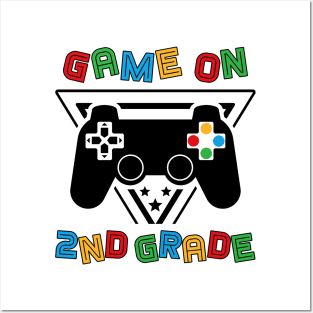 Back To School Game On 2nd Grade Funny Gamer Kids Boys Posters and Art